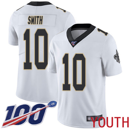 New Orleans Saints Limited White Youth Tre Quan Smith Road Jersey NFL Football #10 100th Season Vapor Untouchable Jersey->new orleans saints->NFL Jersey